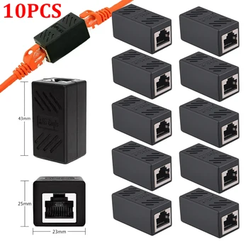 1/2/5/10db RJ45 Csatlakozó Hálózati Extender 8 Core Jack Ethernet Internet-LAN Kábel Adapter Női Kiterjesztését Átalakító