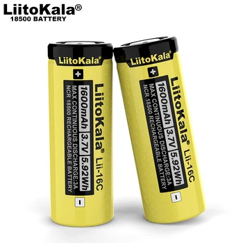 1-40PCS LiitoKala Lii-16C 18500 1600mAh 3.7 V-os Újratölthető Akkumulátor Recarregavel Lítium-ion Akkumulátor LED-es Elemlámpa