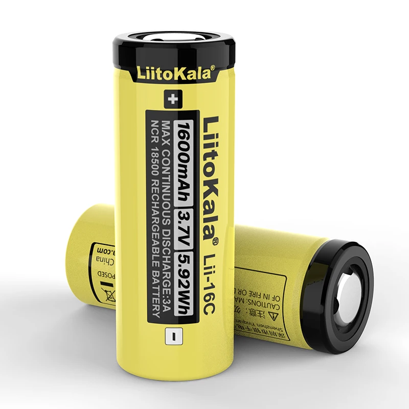 1-40PCS LiitoKala Lii-16C 18500 1600mAh 3.7 V-os Újratölthető Akkumulátor Recarregavel Lítium-ion Akkumulátor LED-es Elemlámpa1