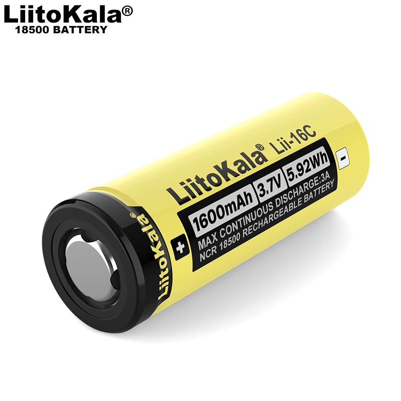 1-40PCS LiitoKala Lii-16C 18500 1600mAh 3.7 V-os Újratölthető Akkumulátor Recarregavel Lítium-ion Akkumulátor LED-es Elemlámpa2