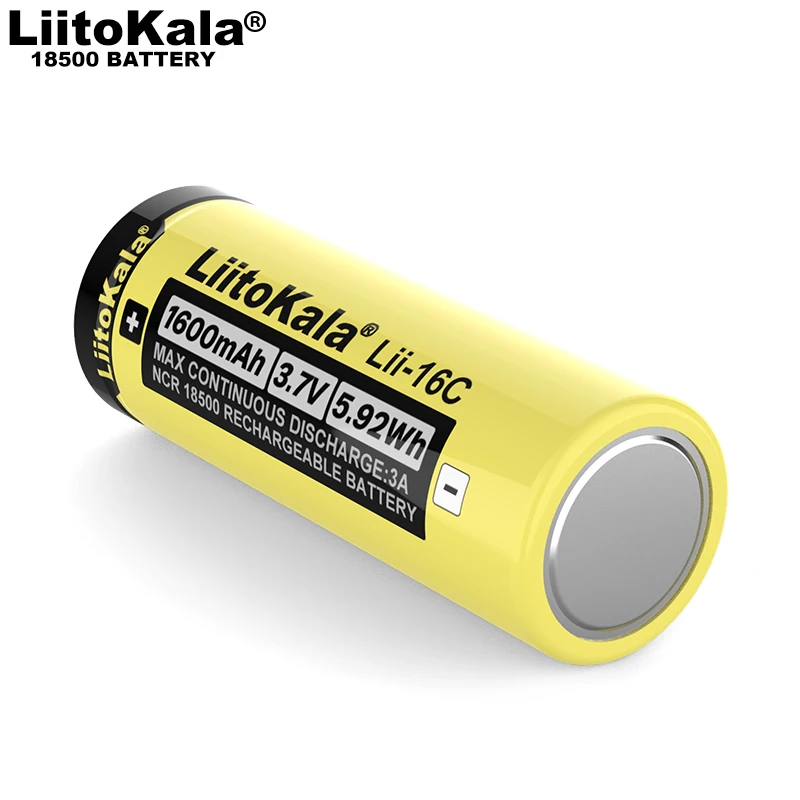 1-40PCS LiitoKala Lii-16C 18500 1600mAh 3.7 V-os Újratölthető Akkumulátor Recarregavel Lítium-ion Akkumulátor LED-es Elemlámpa3