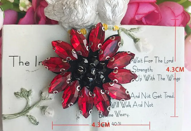 1 Darab piros színű virág foltok gyöngyös javítás diy patch ruhák, ruha, táska, cipő, zokni tartozékok DIY varrni foltok3