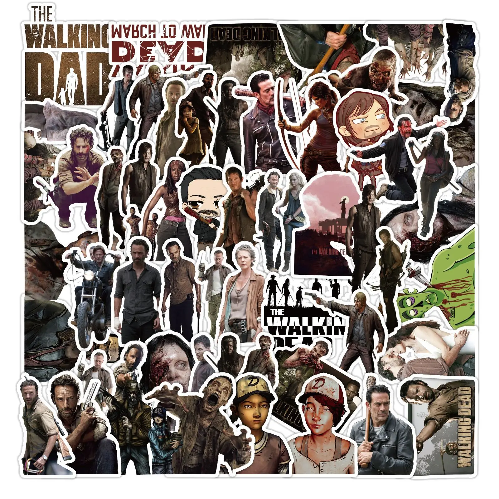 10/30/50PCS Walking Dead Amerikai Dráma Személyiség Trend Dekoráció Graffiti Vízálló Matrica Notebook Hűtő Nagykereskedelmi0