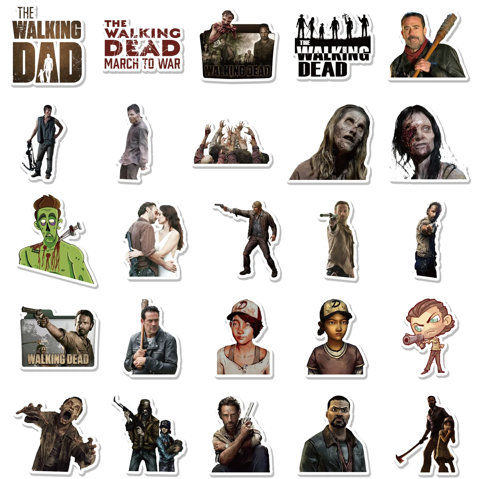 10/30/50PCS Walking Dead Amerikai Dráma Személyiség Trend Dekoráció Graffiti Vízálló Matrica Notebook Hűtő Nagykereskedelmi3