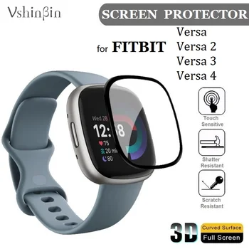 100-AS 3D-s Ívelt Puha Képernyő Védő Fitbit Versa 4 Smart Óra Fitbit Értelemben Versa 3/2 Teljes Borító Védőfólia