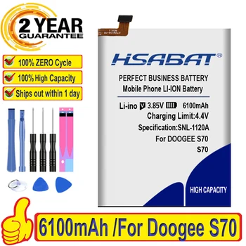 100% Eredeti HSABAT 6100mAh Akkumulátor DOOGEE S70 / S70 Lite