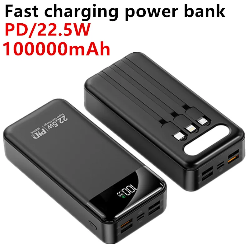 100000mah power bank 22.5 w pd gyors töltés powerbank hordozható poverbank akkumulátor töltő iphone 13pro xiaomi huawei0
