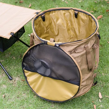 1050D Oxford Kívül Camping Összecsukható Felforgatja Lehet 62L Piknik Hordozható Törmelék Tároló Vödör Multi-funkcionális Kosárban