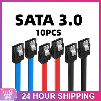 10DB SATA-III Kábel 6.0 gb / s-os Női Lefelé derékszögű Női adatkábel 40/50CM Adat Kábel HDD/SSD/CD -, Illetve DVD-Meghajtó
