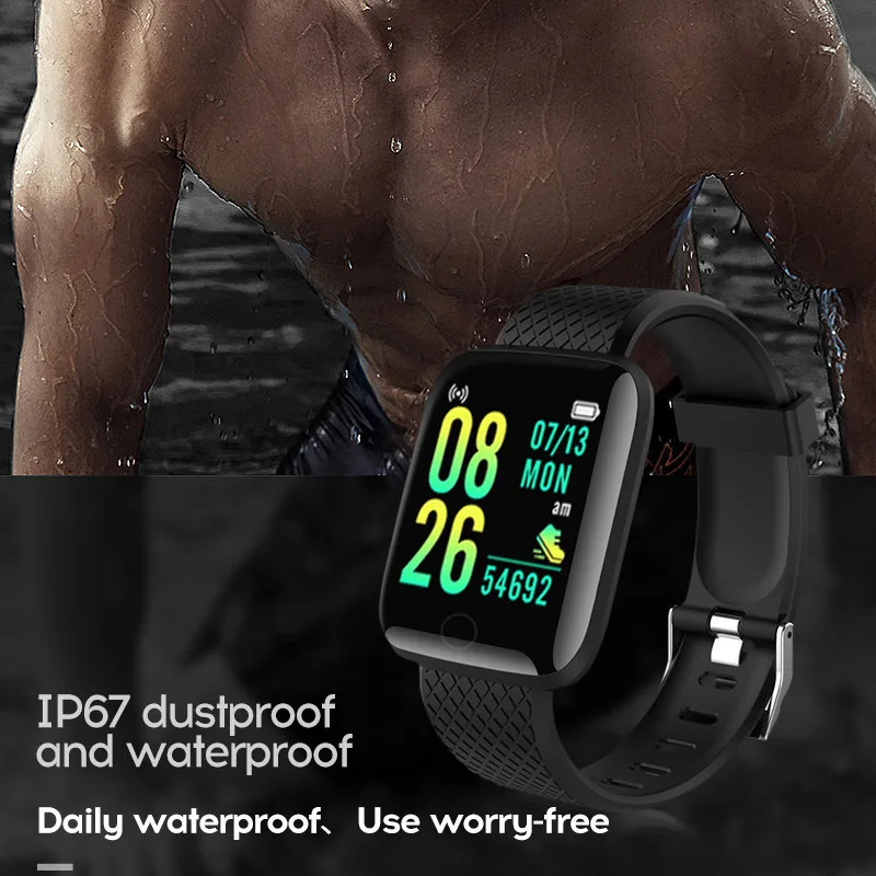 116Plus Smart Óra Fitness Tracker Smartwatch pulzusmérő Vízálló Sport Karóra 116Plus D13 a Férfiak a Nők Egyetemes4