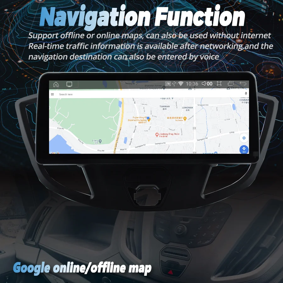 128GB Android 12 2Din autórádió Multimédia Lejátszó GPS Ford Transit 2018 2017 Autoradio Bluetooth, Navigáció, Hifi fejegység2