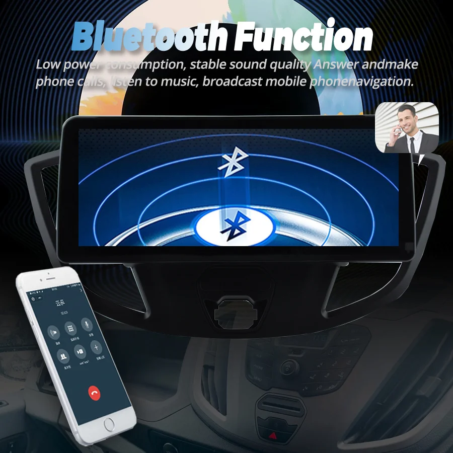 128GB Android 12 2Din autórádió Multimédia Lejátszó GPS Ford Transit 2018 2017 Autoradio Bluetooth, Navigáció, Hifi fejegység3