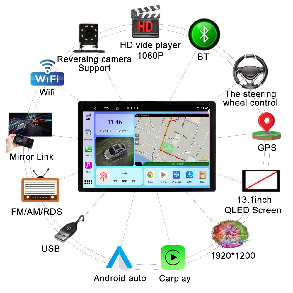 13.1 hüvelyk Autó Rádió ISUZU D-MAX 2015-2019 mu-X Autó DVD GPS Navigációs Sztereó Carplay 2 Din Központi Multimédia Android Auto3