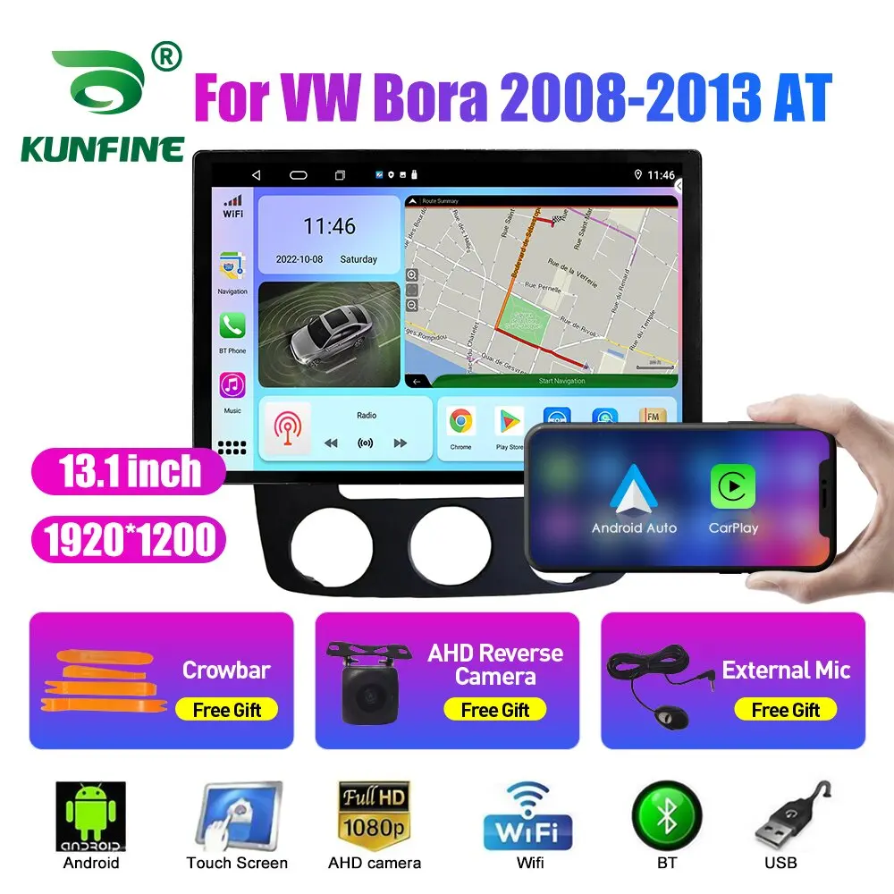 13.1 hüvelyk autórádió VW Bora 2008 2009 2010-2013 Autós DVD-GPS-Navigációs Sztereó Carplay 2 Din Központi Multimédia Android Auto0