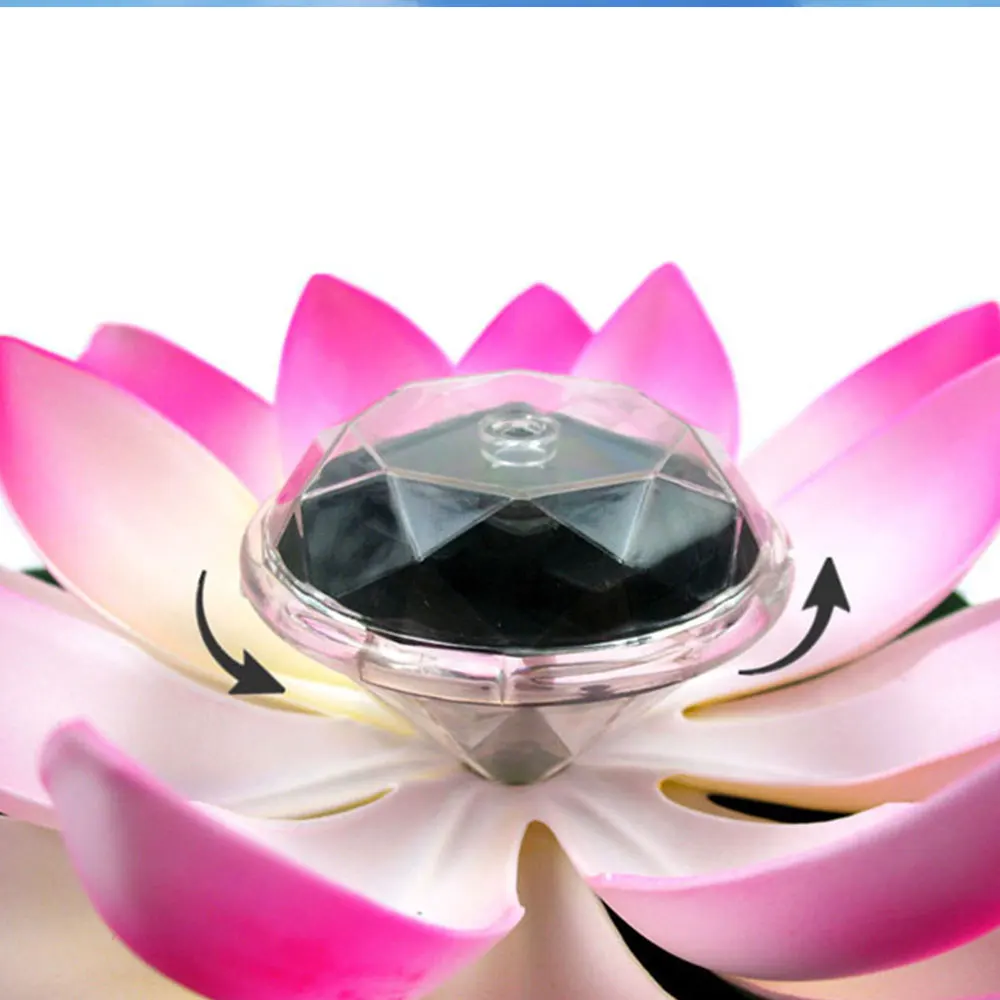 1DB Szolár Lotus Lámpa Működő LED Virág Fényben Úszó Szökőkút Tó, Kerti Medence Lámpa Reális Alakú, Fényes Led Lámpa Izzó3
