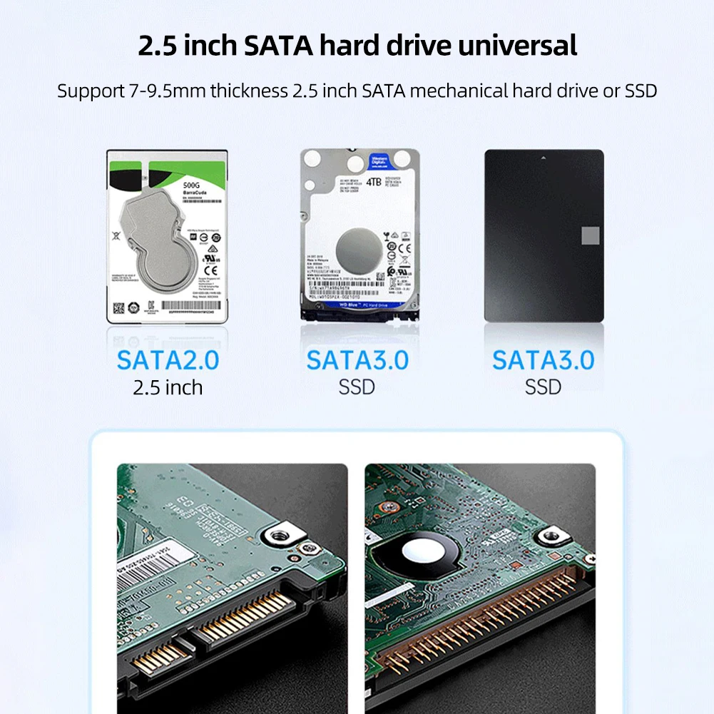 2.5 Inch Külső SSD Esetben 5Gbps USB 3.0 SATA i/II/III SSD HDD Támogatás HASZNÁLATÁVAL SATA III Hot Swap Lemez Alakú Merevlemez Burkolat2