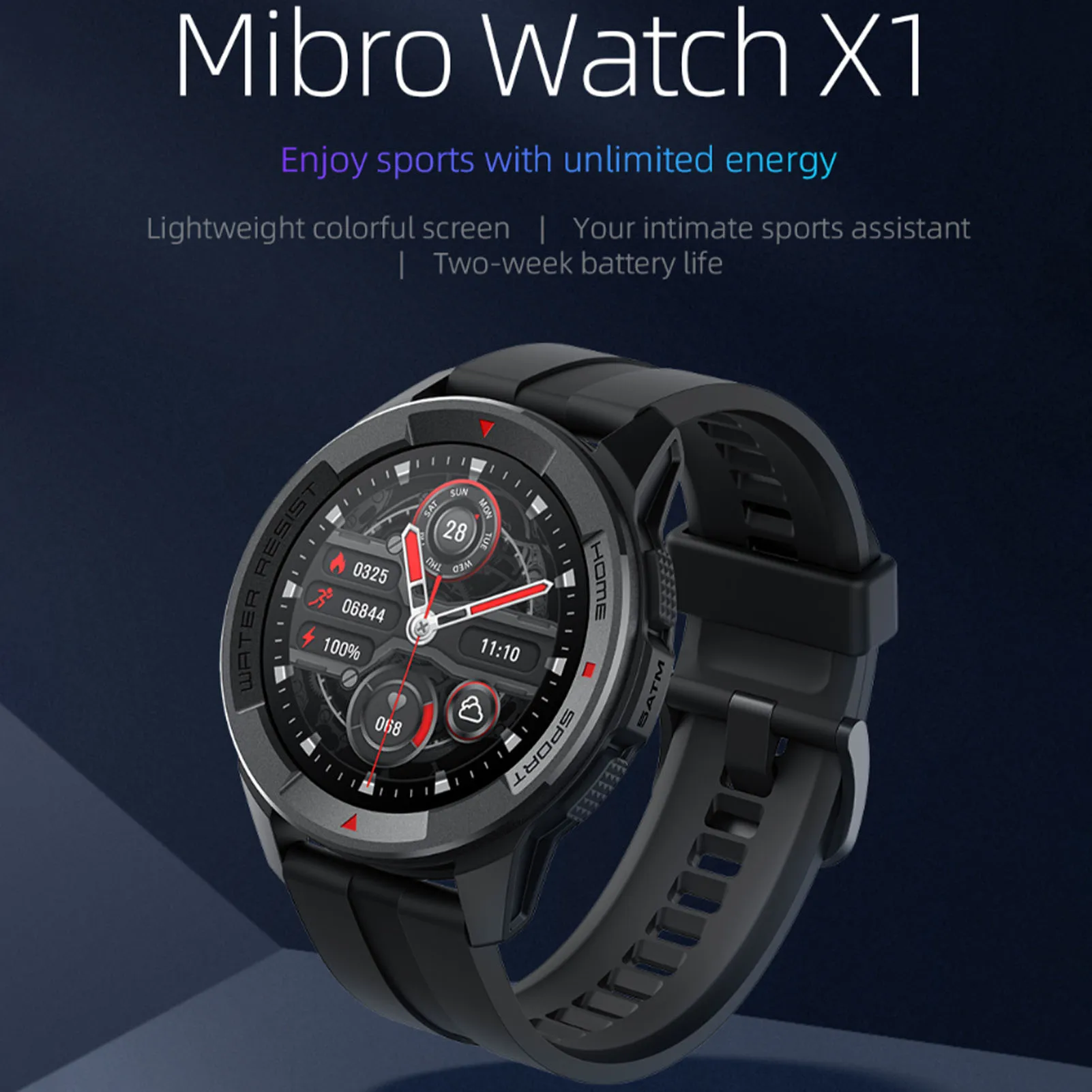 2022 Új MibroWatch X1 Smartwatch 24 órás pulzusszám Ellenőrzése Több Sport Mód Fitness Sport Óra1
