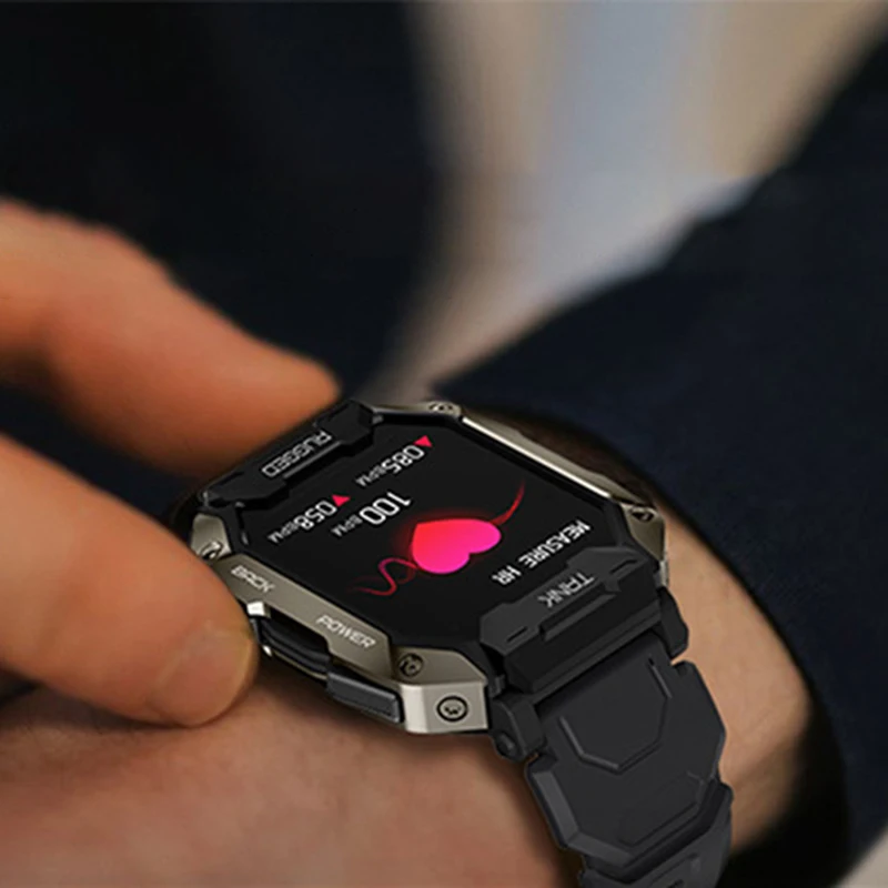 2022 Új Stílus Intelligens Karóra Férfi Masszív Kültéri Sport Fitness Tracker Órák Hívást Bluetooth-Smartwatch 5ATM Vízálló2