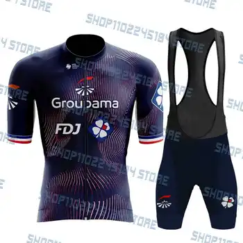 2023 Groupama FDJ Kerékpáros Mez Meghatározott Kerékpáros Mez Maillot Ciclismo Lélegző Kerékpár Ruházat