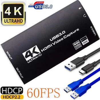20db HDMI Video Capture Kártya HDMI USB 3.0 Game Capture Kártya 4K@60Hz Bemenet, mind a 4K 30Hz vagy 1080p 60fps kimeneti USB3.0 Felvétel