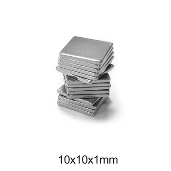 20~500pcs 10x10x1 mm, Neodímium Mágnes, 10 mm*1mm vékony, Erős NdFeB Mágnes 10x10x1mm Blokk Erős ritkaföldfém Mágneses 10*10*1