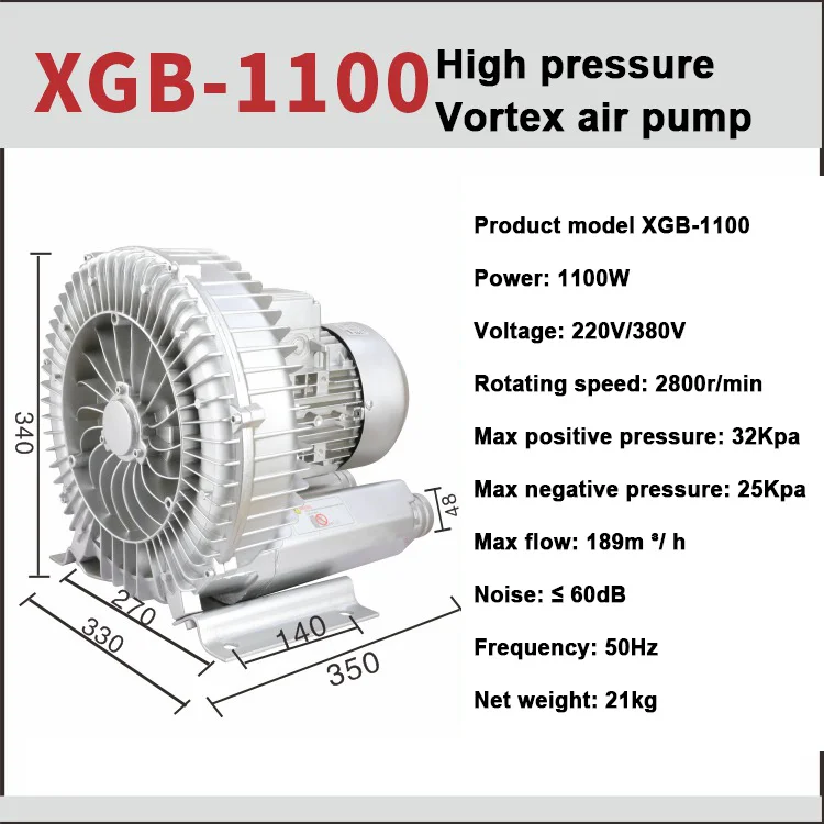 220V 380V 1100W Örvény Ventilátor Ipari nagynyomású Pumpa Centrifugális Vákuum Szivattyú Vortex Szívó Ventilátor halastó levegőztetők hatékonyan alkalmazhatóak2