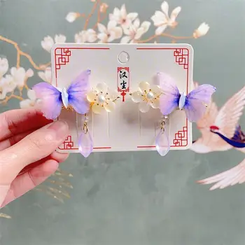 2DB Hercegnő Kínai Stílusú Bojt Virág, Pillangó Szép Lányok Hajtűket Gyermekek Fejfedőt Haj Klipek Hajcsat Tartozékok