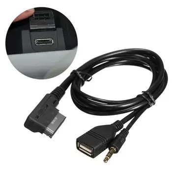 3,5 mm-es AUX Audio Kábel Zene MDI AMI MMI Felület USB Töltő Adapter A6L A8L Q7 A3 A4L A5 A1 S5 Q5 AMI Felület
