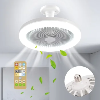 30W Mennyezeti Ventilátor Világítás Lámpa E27 Átalakító Bázis Távirányítóval Illat Légtisztító Hálószoba Nappali Otthon Néma