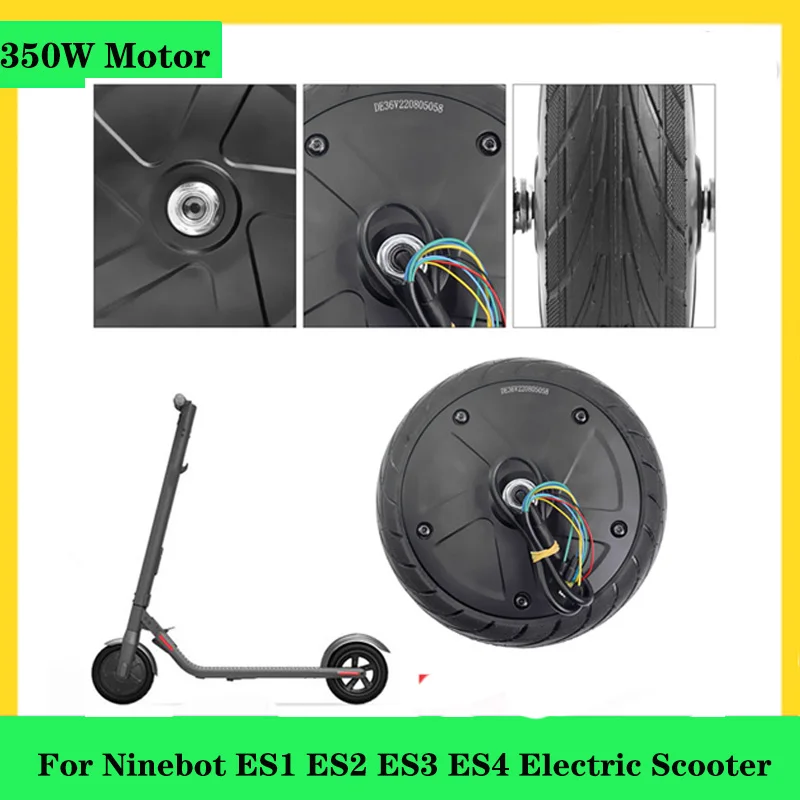 350W Motor Motor Ninebot ES1 ES2 ES3 ES4 Elektromos Robogó Első hajtó Kerék Tömör Gumiabroncs Javítás Alkatrész0