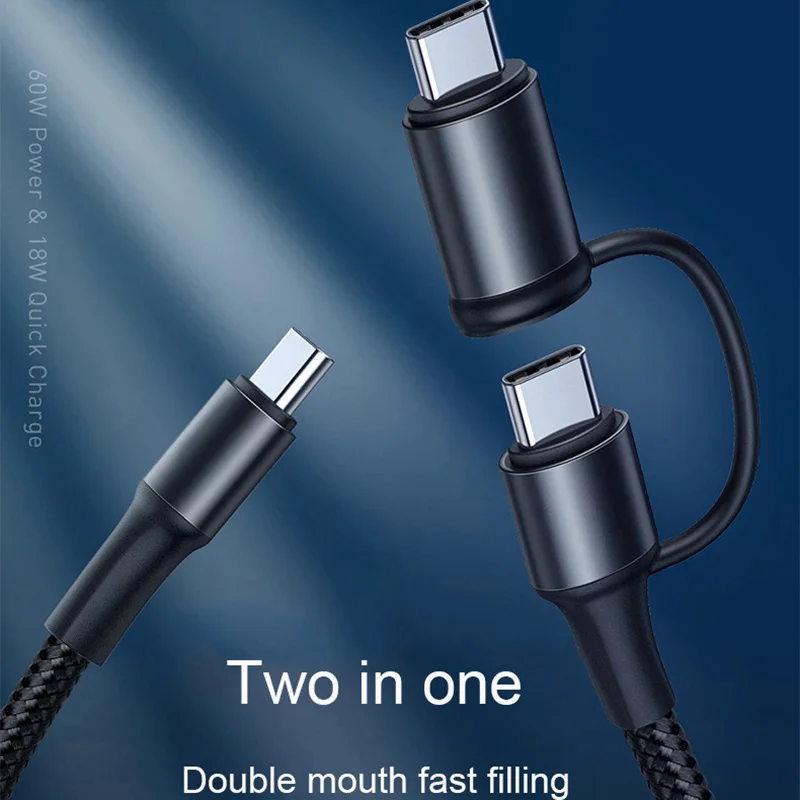 3A 2 1 60W PD Villám / C-Típusú Kábel-Gyors Töltés Ipad, Macbook Pro Huawei Samsung Mobiltelefon Gyors Töltő Adat Kábel5