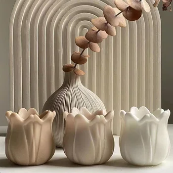 3D Tulipán Alakú Gyertya Penész Tulipán Virág Kézműves Művészeti Szilikon Öntőforma DIY Kézzel készített Penész Gyertyát Kézzel készített Szappan, Otthon Dekoráció