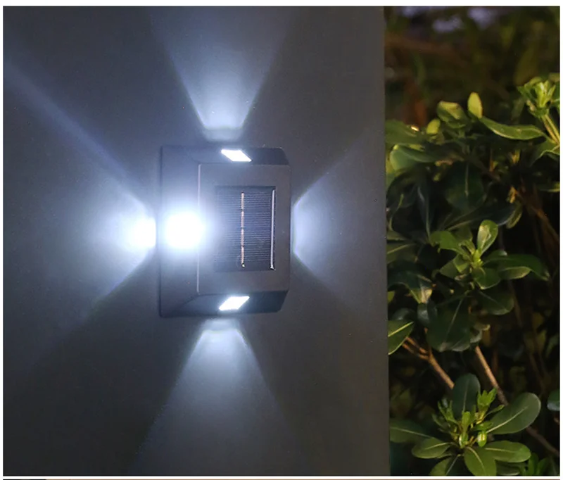 4 LED-es Napelemes Kültéri Lámpa Vízálló, Fali Lámpa, Világítás Napelemes Kerti Dekoráció föld alatti Világítás Lépcső, Kerítés Napfény Lámpa4