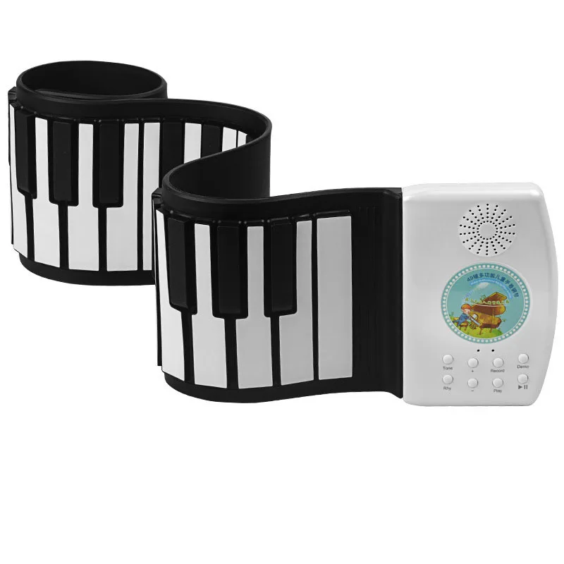 49-Kulcs Kezét Roll Zongora Egyetlen Horn Szilikon Összecsukható Elektromos Zongora-Hangszer Támogatás Headset Audio Mikrofon5