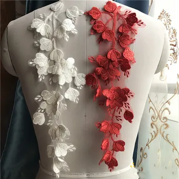 4db/Sok Kézzel készített 3D Hímzés, Csipke Virág Applied Menyasszony, Esküvői Ruha, Ruházat DIY Javítás Anyag