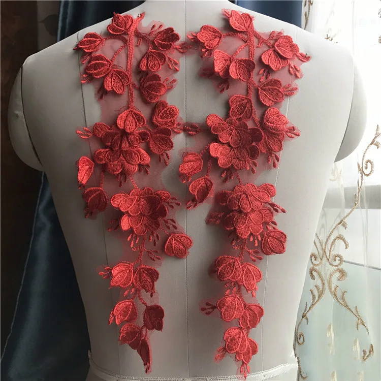 4db/Sok Kézzel készített 3D Hímzés, Csipke Virág Applied Menyasszony, Esküvői Ruha, Ruházat DIY Javítás Anyag2