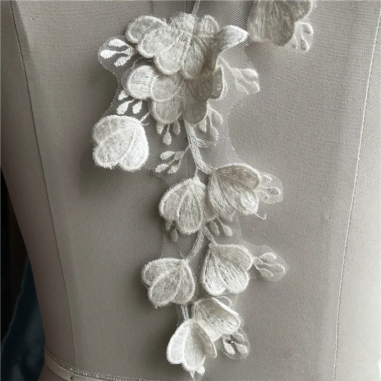 4db/Sok Kézzel készített 3D Hímzés, Csipke Virág Applied Menyasszony, Esküvői Ruha, Ruházat DIY Javítás Anyag4
