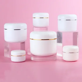 50/100 10g-500g Fehér Újratölthető Palackok Utazási Cream Krém Kozmetikai Műanyag Tartály Üres Smink Jar