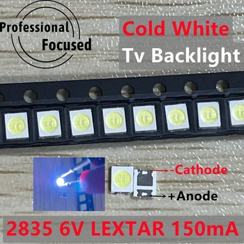 500PCS Eredeti LEXTAR 2835 3528 1210 6V 2W SMD LED Javítás TV Háttérvilágítás Hideg fehér LCD Háttérvilágítás LED
