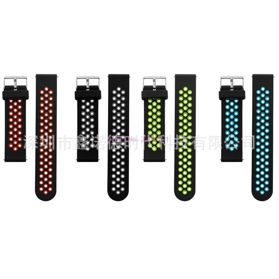 500pcs Tartozékok Xiaomi Amazfit Bip Intelligens Karóra 20mm Ifjúsági Sport Smartwatch karkötő Szilikon Szíj, Dupla Szín2