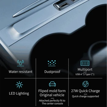 50LC 3in1 Intelligens Dokkolóegység a Tesla Model 3/Y USB Sönt Hub Gyors Töltő