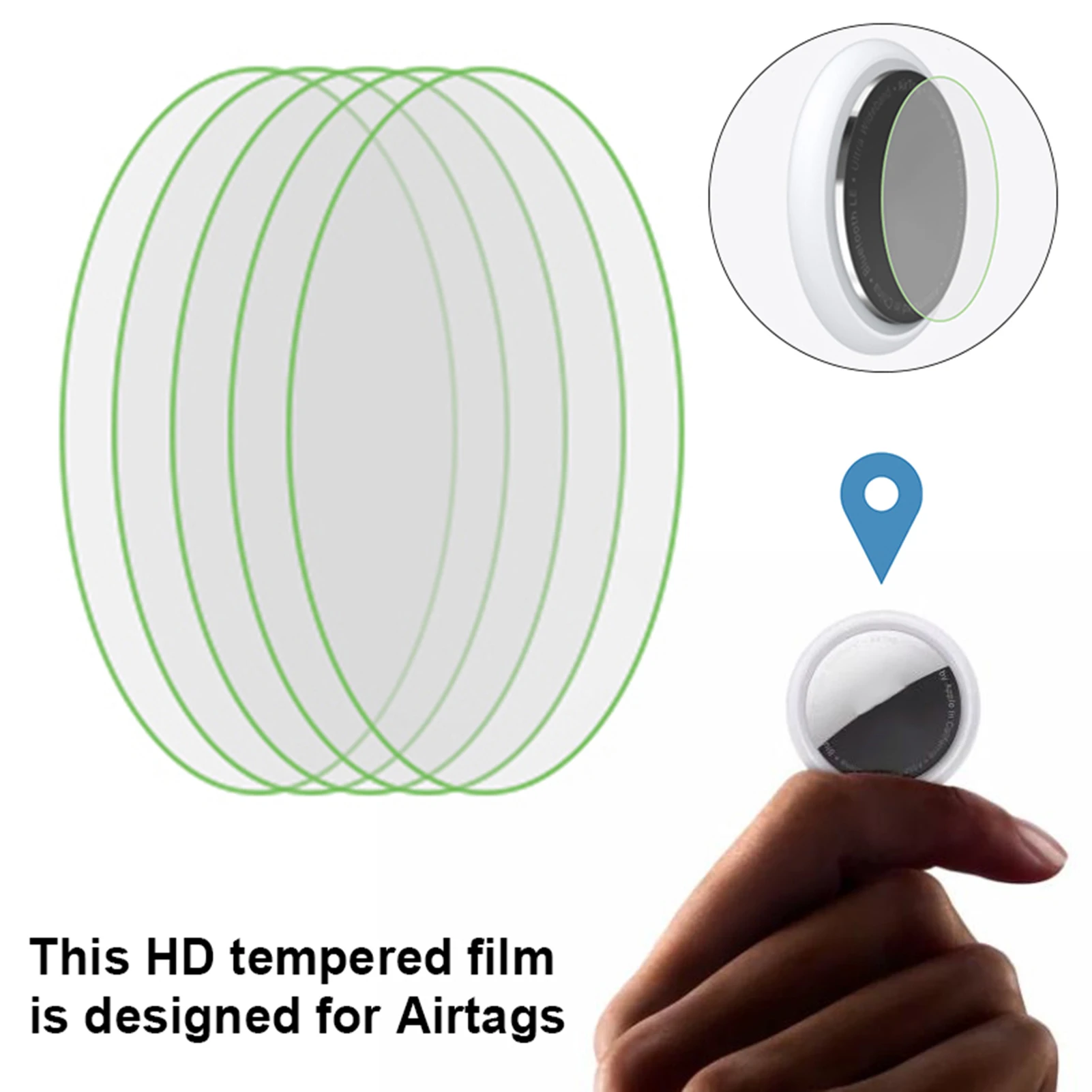 5db Védő TPU Film Védő Airtags kulcskereső Tartozékok 3D-s HD Protectetive Film Airtag5