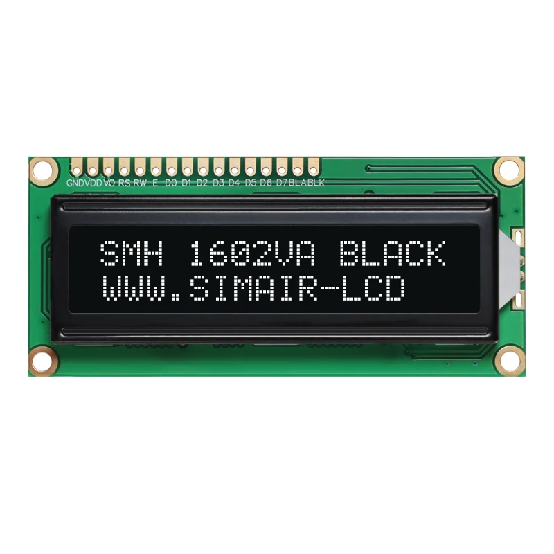 5V 162 1602 LCM PIROS, Zöld, Fehér, Sárga VA Fekete Háttér, 16 × 2 Karakter LCD Modul Kijelző 1602 3.3 V0