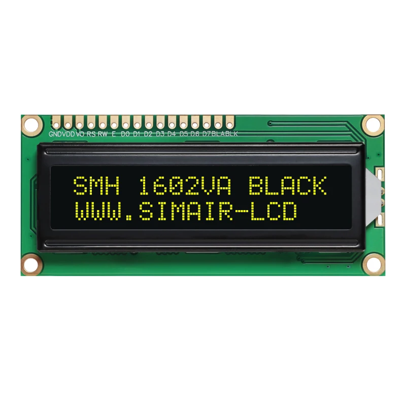 5V 162 1602 LCM PIROS, Zöld, Fehér, Sárga VA Fekete Háttér, 16 × 2 Karakter LCD Modul Kijelző 1602 3.3 V1