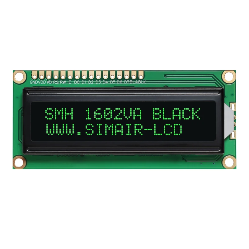 5V 162 1602 LCM PIROS, Zöld, Fehér, Sárga VA Fekete Háttér, 16 × 2 Karakter LCD Modul Kijelző 1602 3.3 V3