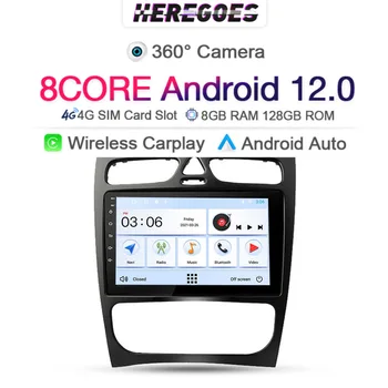 6G 128G DSP Android 12 Autós DVD-Lejátszó Mercedes Benz C Class W203 C200 C320 C350 CLK W209 2002-2005 Bluetooth Carplay Rádió
