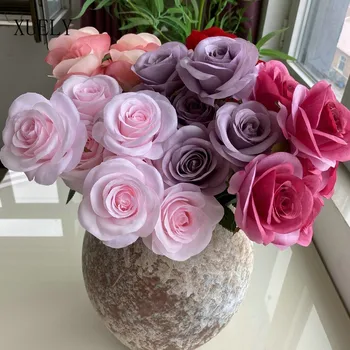 7 Fej D9cm Mesterséges Rózsa Csokor Esküvő Út Vezet Virágcsokrot Haza Szoba Hotel Ablak Hamis Selyem Virág Dekoráció