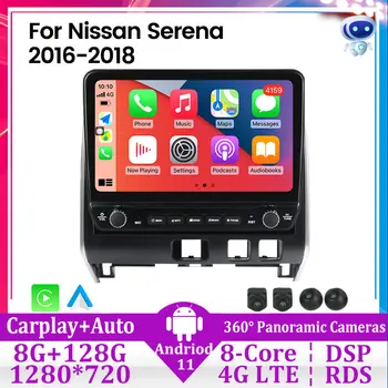 8+128GB Android 11 8-Core autórádió Multimédia Audió Lejátszó GPS Navigációs Videó Nissan Serena 5 C27 2016-2019 Carplay AUTO