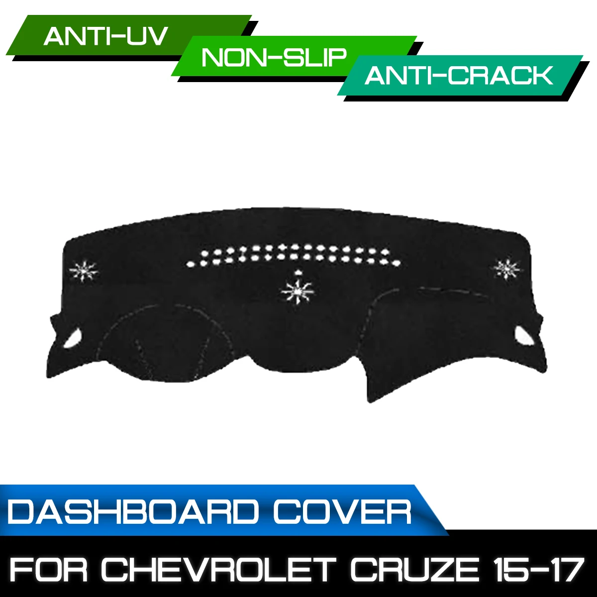 a Chevrolet Cruze 2015 2016 2017 Autó Műszerfal Mat-Ellenes piszkos csúszásmentes Dash Borító Szőnyeg UV Védelem Árnyékban1