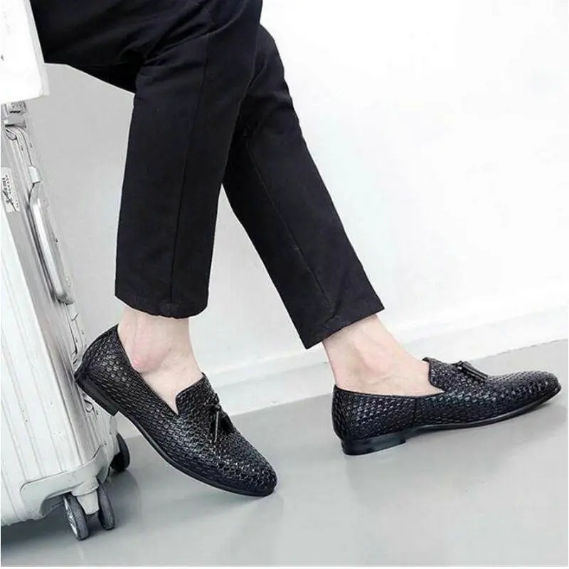 A férfiak Kényelmes Csúszik Félcipő Cipő, Férfi Alkalmi cipő, Bőr Naplopók Office Shoes nagy méretű LH-865